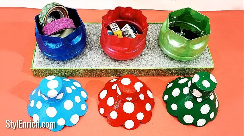 How to make organizer from plastic bottle2