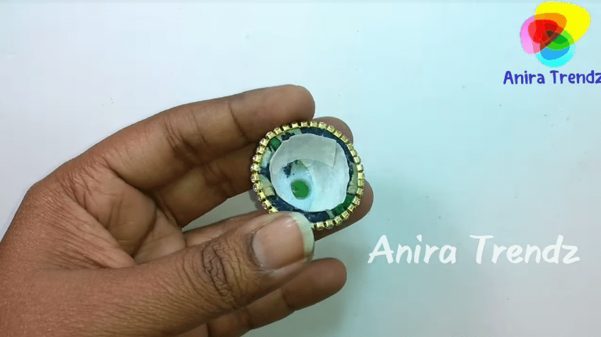 Trendy grand kalamkari jhumka earring tutorial15