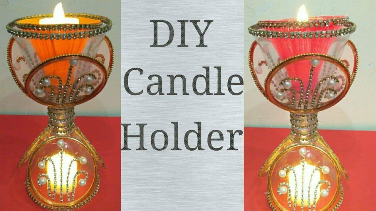 How to make a candle holder from plastic bottle1