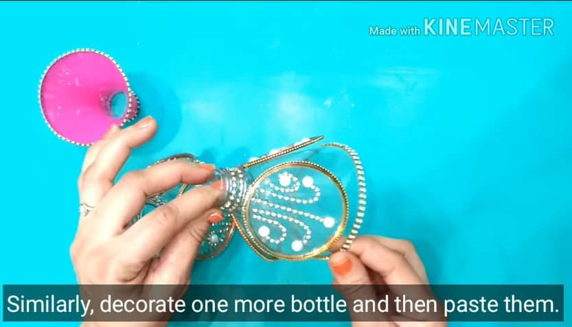 How to make a candle holder from plastic bottle14