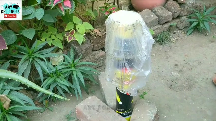 How to make cement flowerpot using towels or clothes5