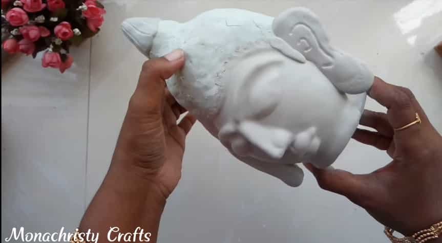 How to make clay mural buddha with plastic bottle17