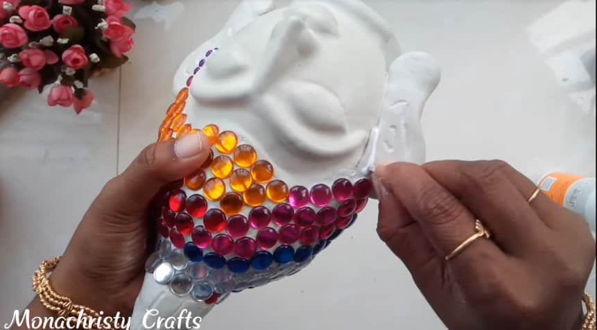 How to make clay mural buddha with plastic bottle19