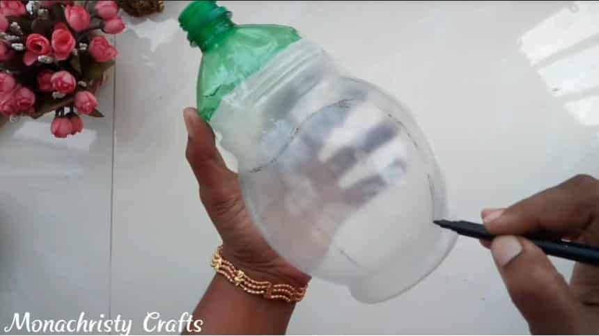 How to make clay mural buddha with plastic bottle5