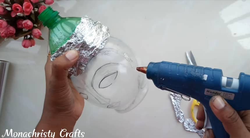 How to make clay mural budd7ha with plastic bottle