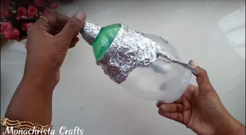 How to make clay mural buddha with plastic bottle8