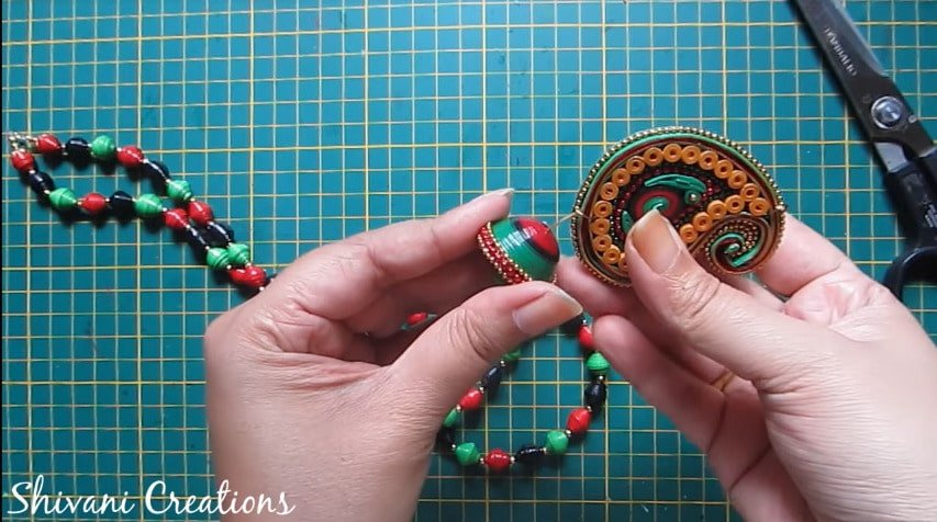 How to make paper quilling necklace set30