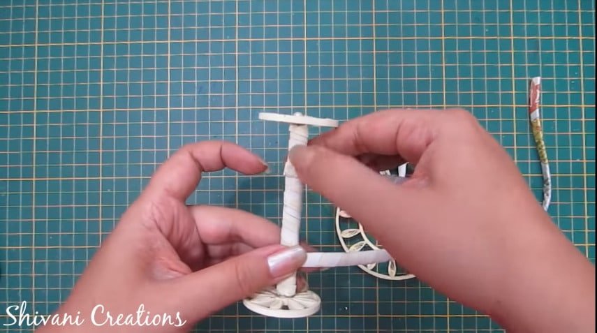 How to make quilled tricycle miniature plant stand24