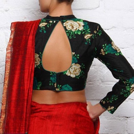 Stylish back hook designs for your Saree blouses12