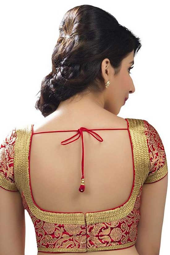 Stylish back hook designs for your Saree blouses17