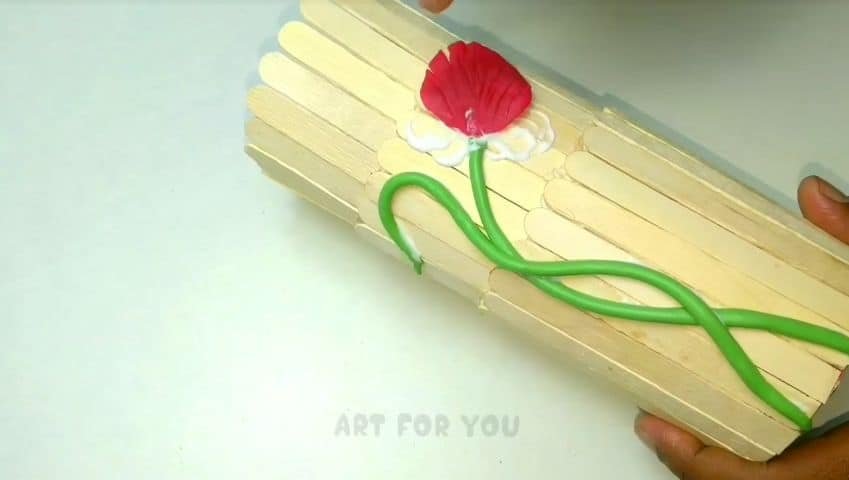 How to make flowerpot from popsicle sticks18