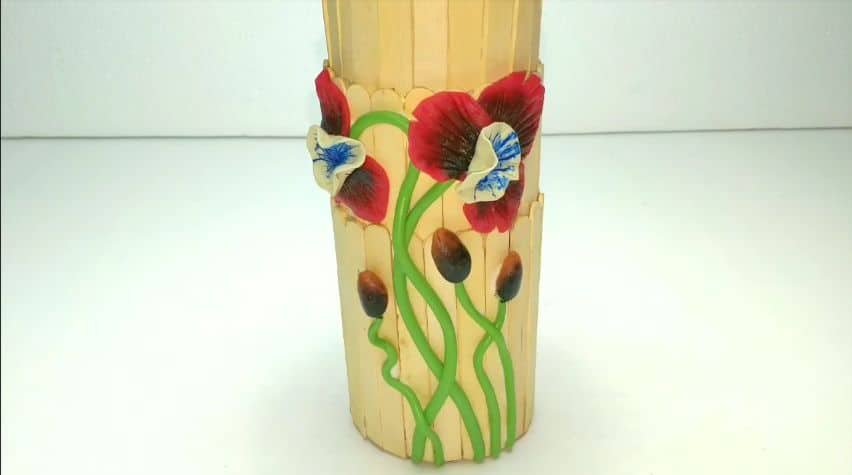 How to make flowerpot from popsicle sticks23