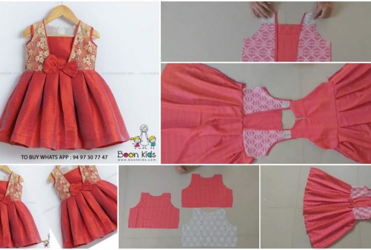 Designer baby frock cutting and stitching