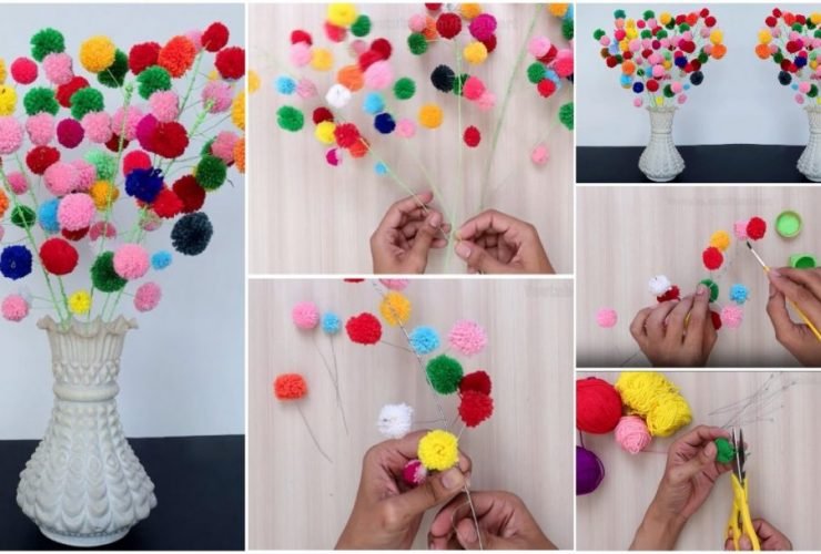 Easy Way to Make Pom-Pom Flowers