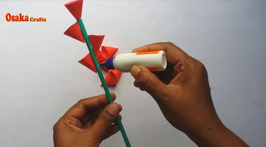 How to make beautiful paper flower stick for room decoration