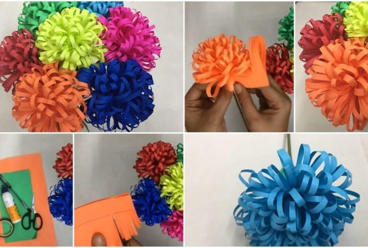 How to make fluffy flowers from paper