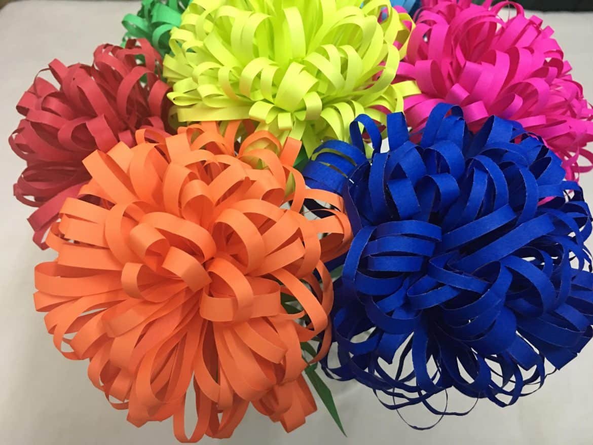 How to make fluffy flowers from paper