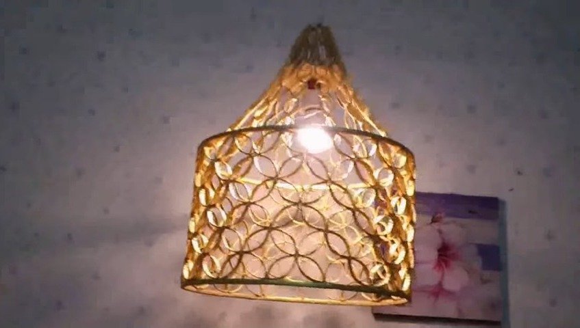 Lampshade from reused paper