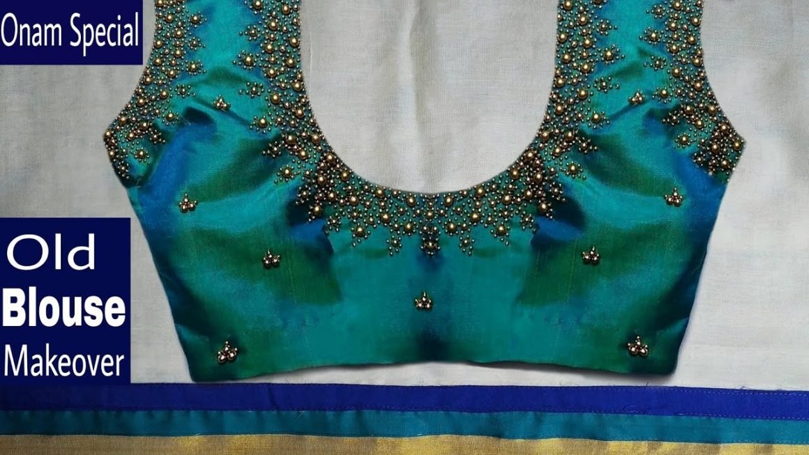 Plain set saree blouse design