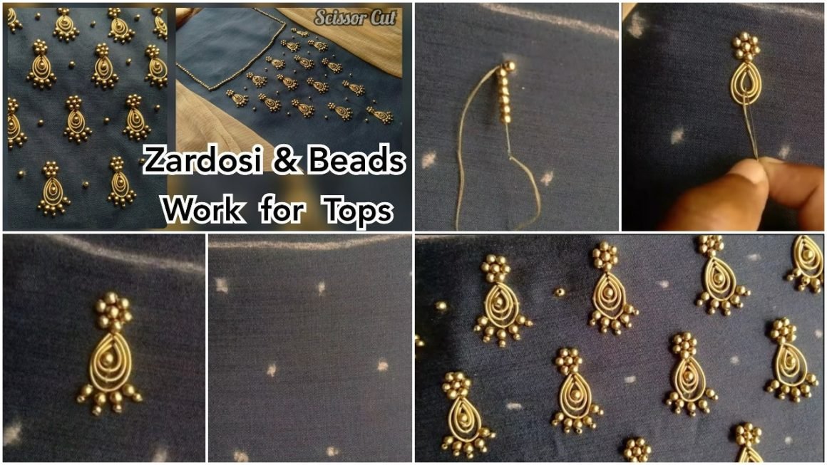 Zardosi work with beads for kurti