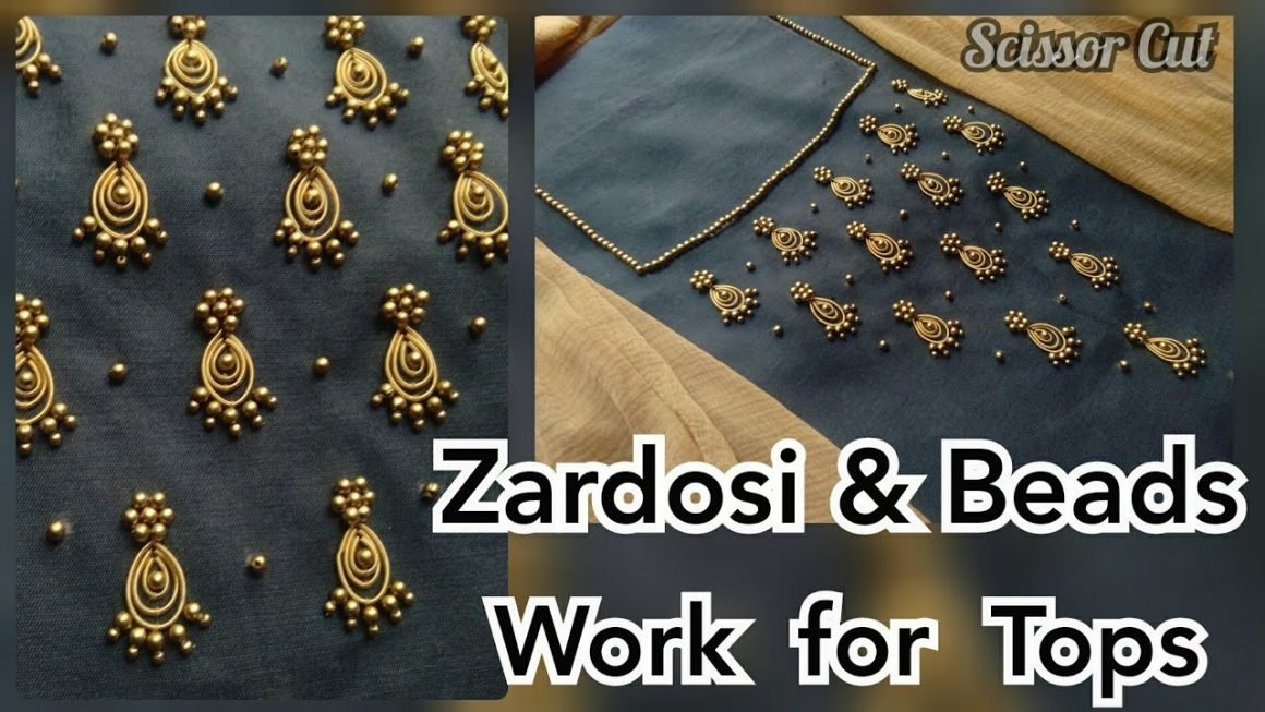 Zardosi work with beads for kurti