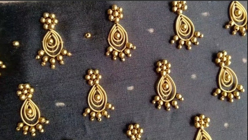 Zardosi work with beads for kurti