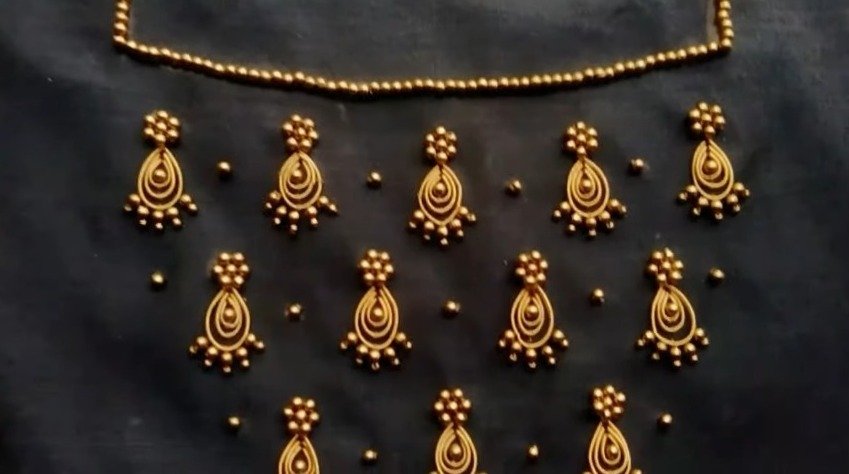 Zardosi work with beads for kurti