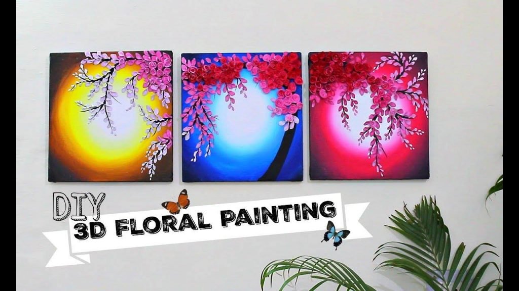 3D Floral Painting for Wall Decor