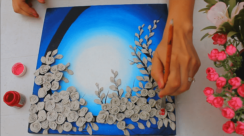 3D Floral Painting for Wall Decor