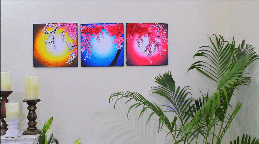 3D Floral Painting for Wall Decor