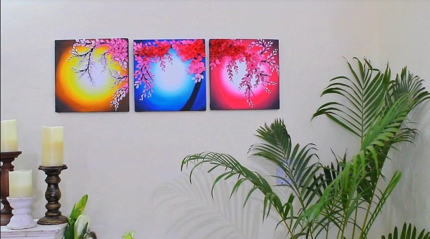 3D Floral Painting for Wall Decor