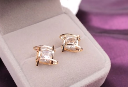 Beautiful Tiny Gold Stud Earrings