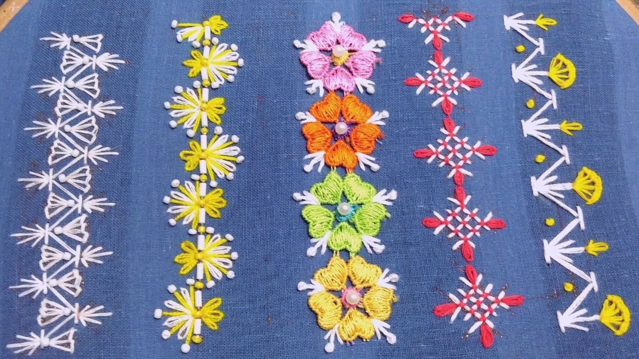 Splendid Hand Embroidery Borderline Design