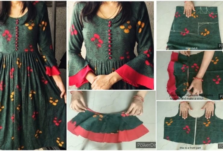 Designer Kurti with Bell Sleeves