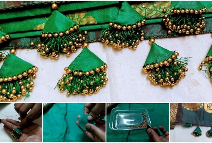 Easy Fabric Saree Kuchu with Beads