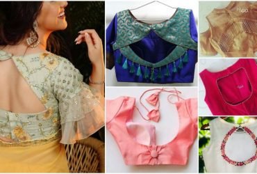Fancy back side blouse designs