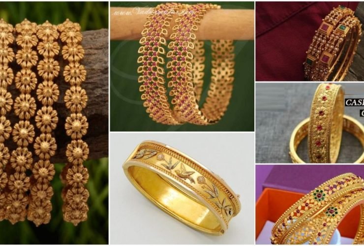 Gold Bangles with Unique Design