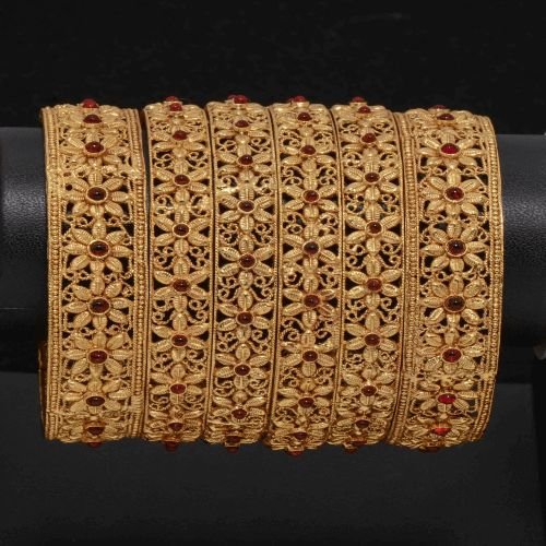 Gold Bangles with Unique Design