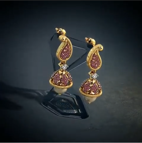 South Indian Style Gold Jhumka Designs