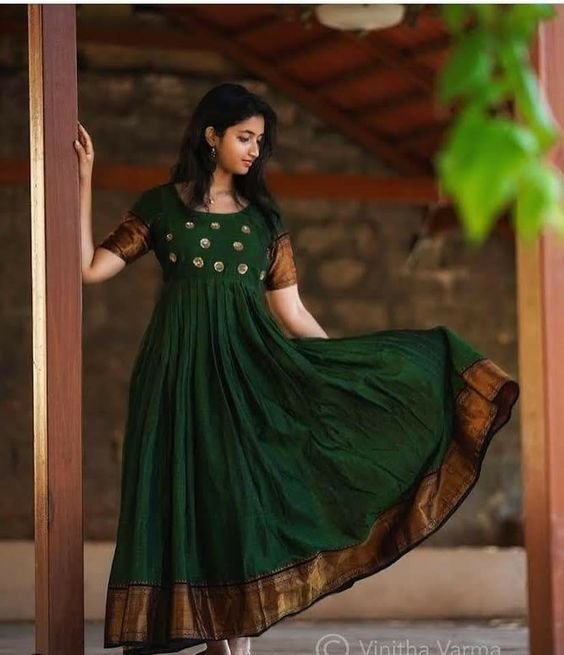 Old Saree Frock Design Cheap Online