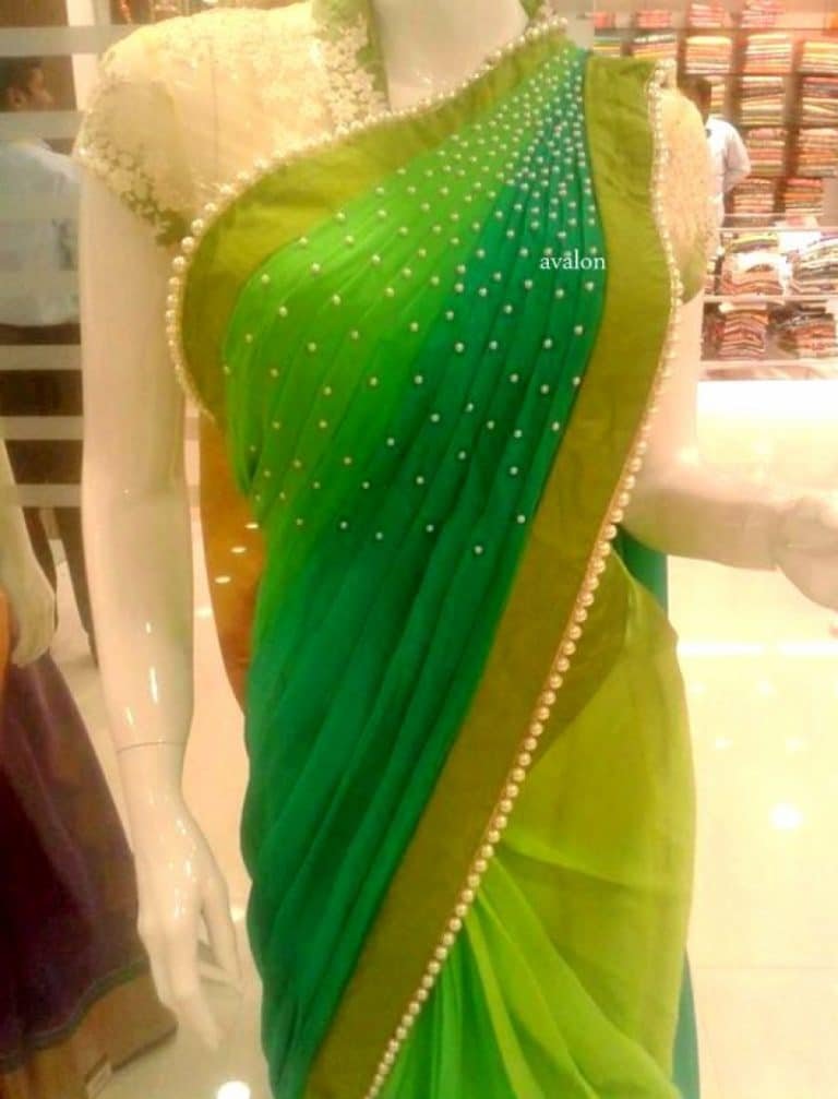 Pearl Work on Sarees