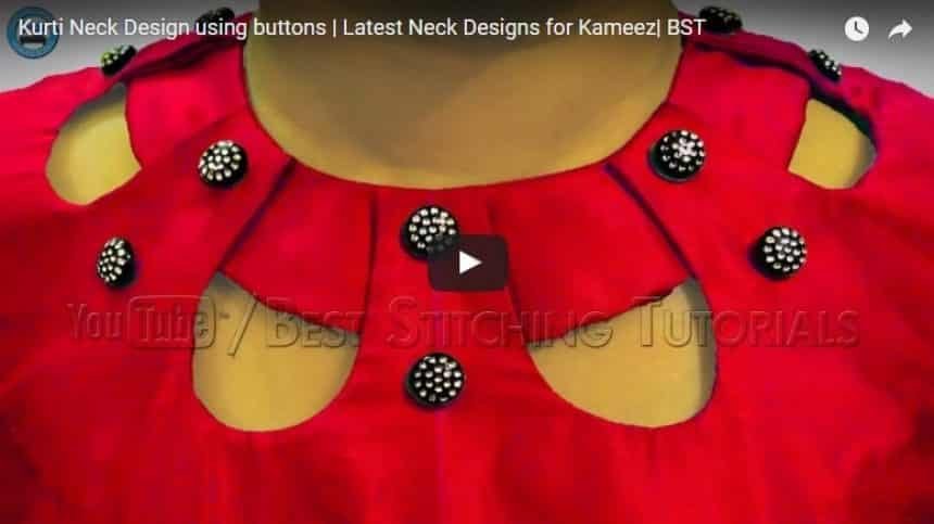 Kurti Neck Design Using Button