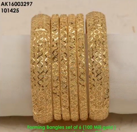 Latest 6 Pieces Gold Bangle Designs