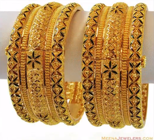 Latest 6 Pieces Gold Bangle Designs