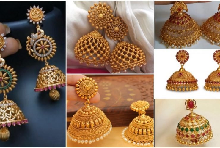 Latest Gold Antique Jhumka Designs
