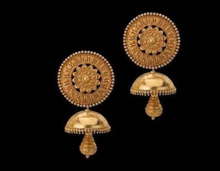 Latest Gold Antique Jhumka Designs