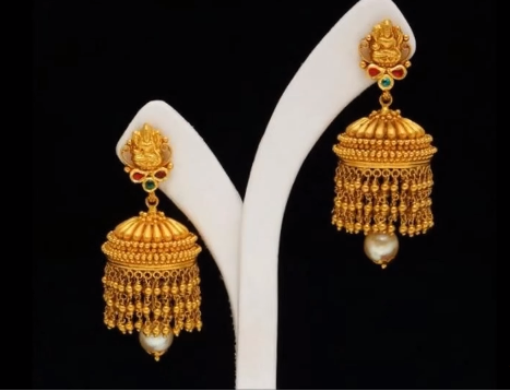 Latest Gold Antique Jhumka Designs