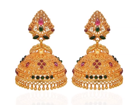 Latest Gold Antique Jhumka Designs