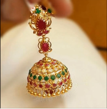 Latest Gold Antique Jhumka Designs