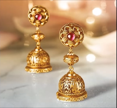 Latest Gold Antique Jhumka Designs